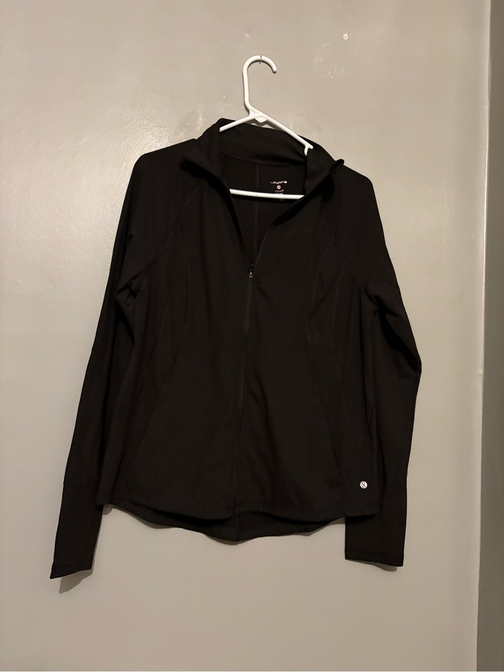 Women's Black Full-Zip Hooded Jacket by Layer 8